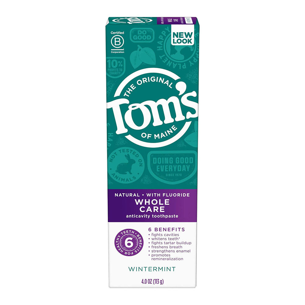 Toms of Maine Whole Care Fluoride Natural Toothpaste, Wintermint, 4 Oz
